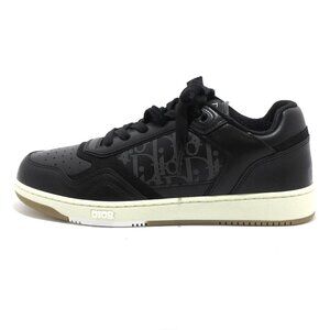 DIOR/ChristianDior B27 Low Top Sneakers Black Leather Men's Sneakers 810-070125